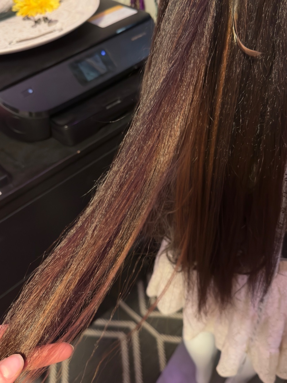 Boho Braided Feather Hair Extensions - Brown Black Blend - Picture 15 of 15